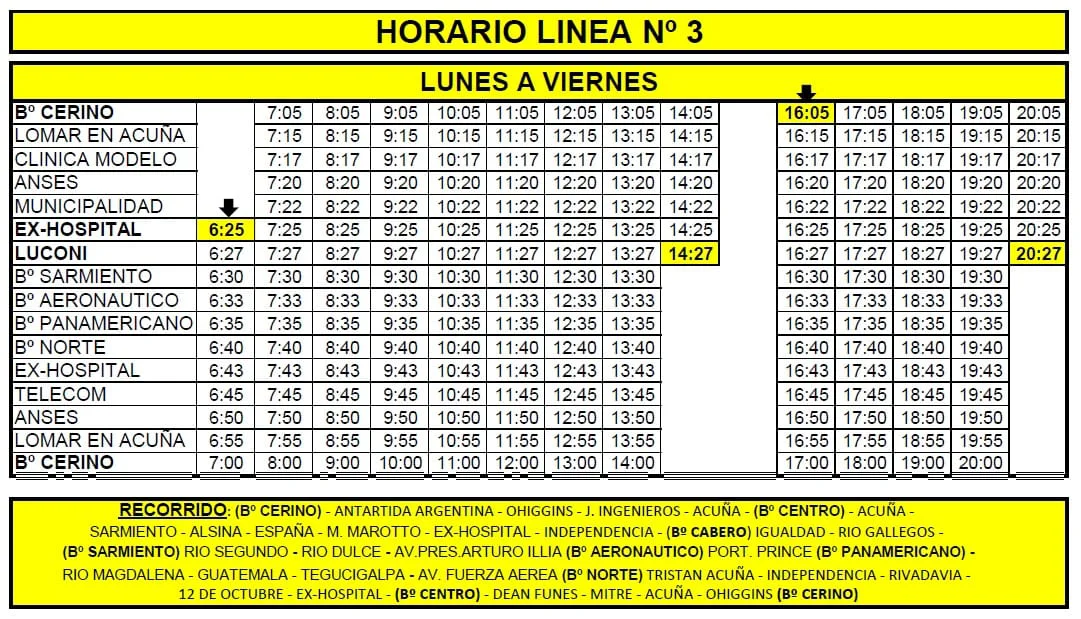 rio bus horarios julio 202612