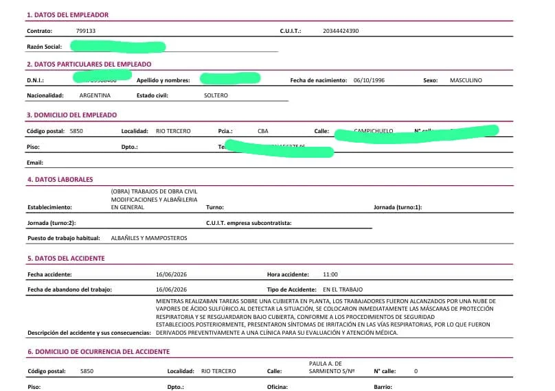 INFORME ART EMPLEADO AFECTADO
